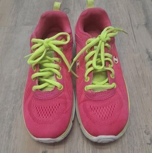 Women's Pink and Neon Green Athletic Shoes Size:6  Champion